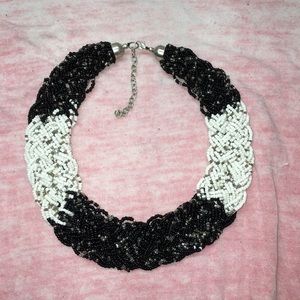 Womens braided beaded necklace